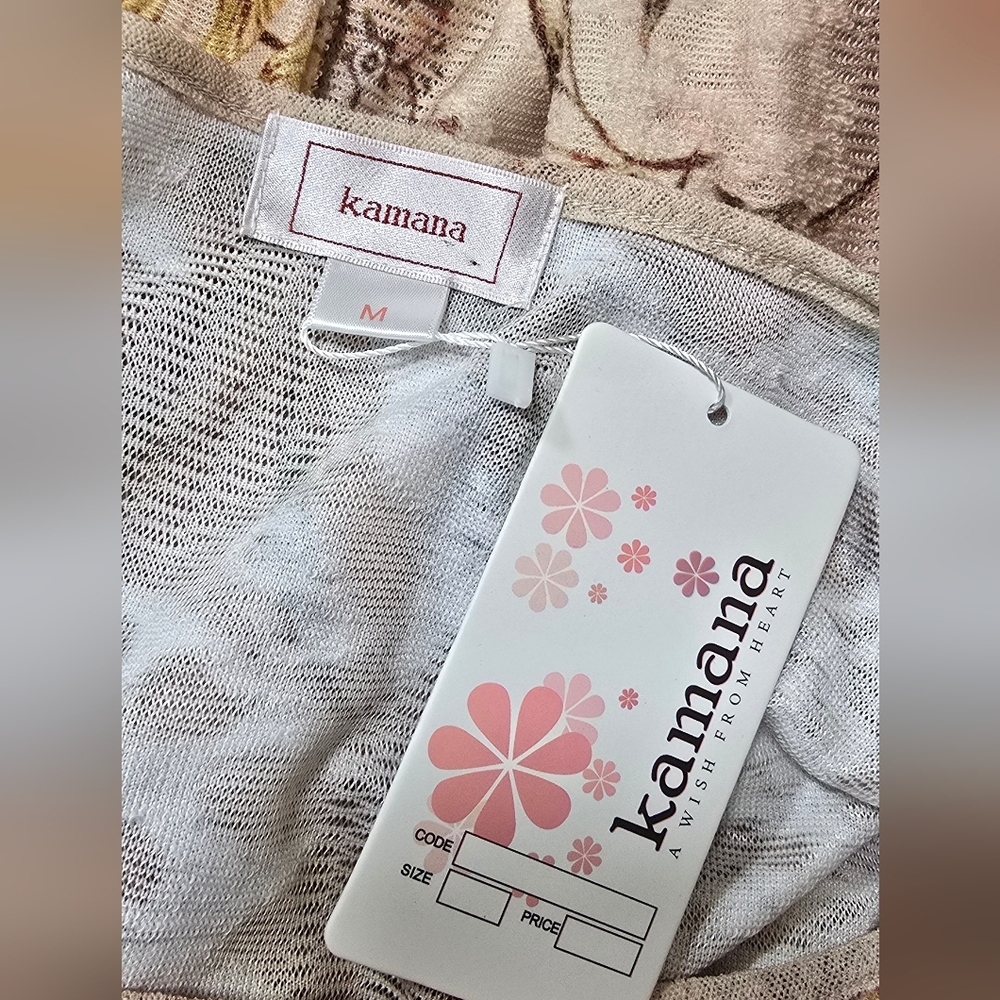 Kamana women M tunic long sleeve, semi sheer, burnout, lagenlook cottagecore - Picture 7 of 7